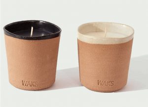 Handgemachte Kerzen in ebenso handgemachter Keramik