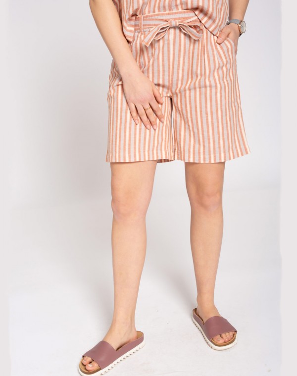Stripes Linen Shorts