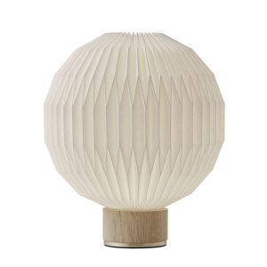 LE KLINT - 375 - runde Design Tischleuchte mit Holzfuß & Papierschirm